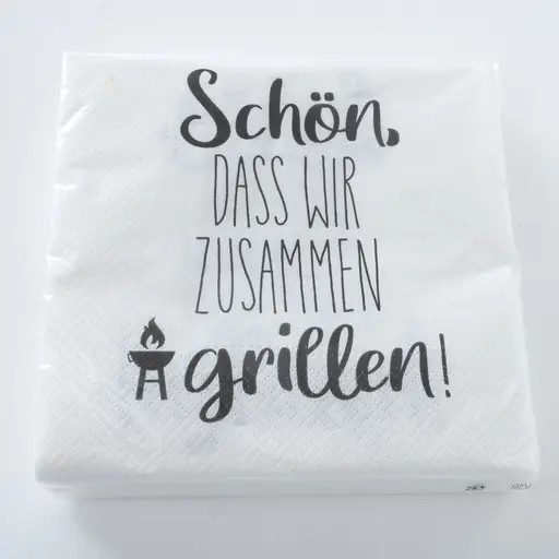 Servietten mit Spruch Grillen 20 Stk. Papierservietten